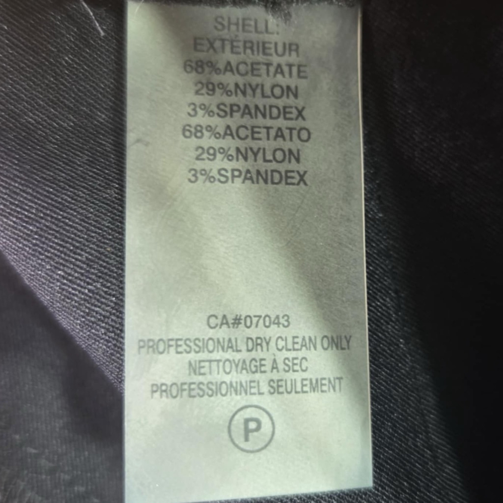 Calvin Klein Sculpted Black Satin Pencil Skirt, L, Panel Side Detail - Picture 13 of 13